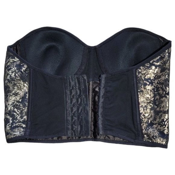 Anomal Couture Black & Gold Corset Bustier Crop Top Size Small - Picture 4 of 4